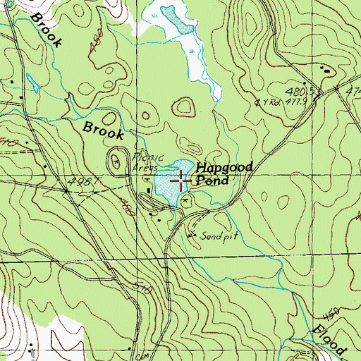 Topographic Map of Hapgood Pond, VT