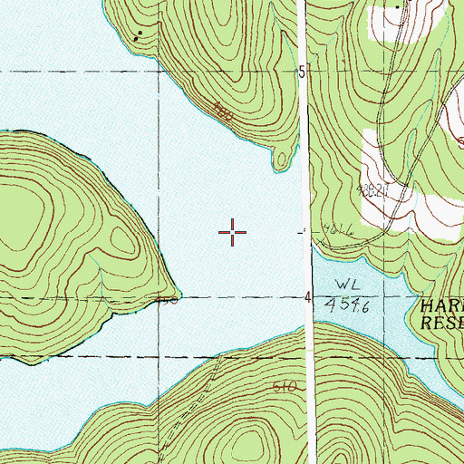 Topographic Map of Harriman Reservoir, VT