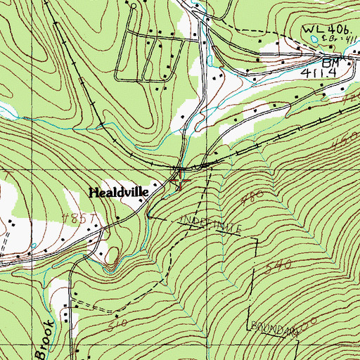Topographic Map of Healdville, VT