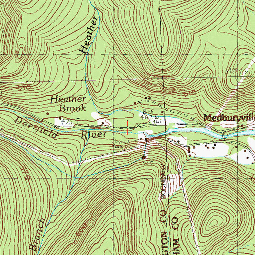 Topographic Map of Heather Brook, VT