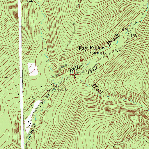 Topographic Map of Hell Hollow Brook, VT