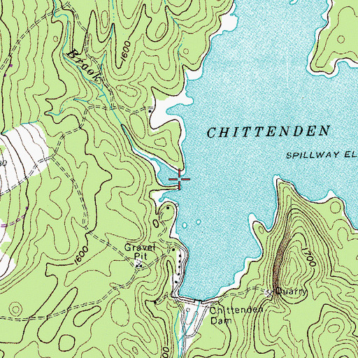 Topographic Map of Hewitt Brook, VT