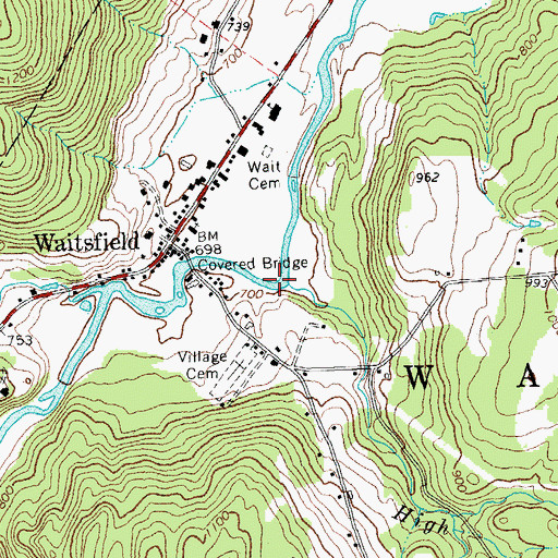 Topographic Map of High Bridge Brook, VT