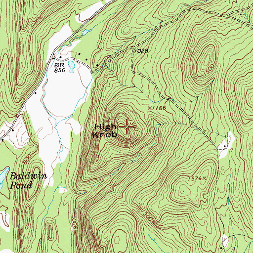 Topographic Map of High Knob, VT