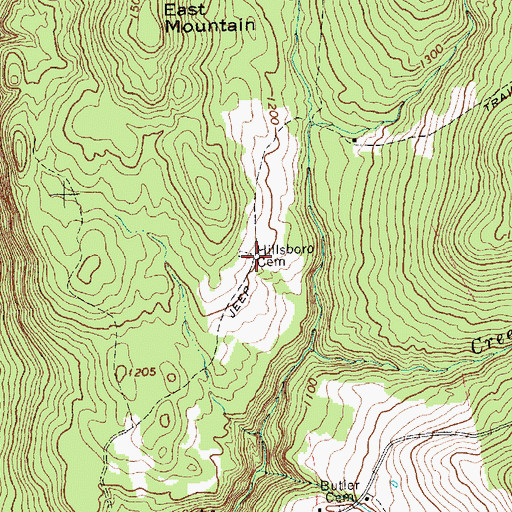 Topographic Map of Hillsboro Cemetery, VT
