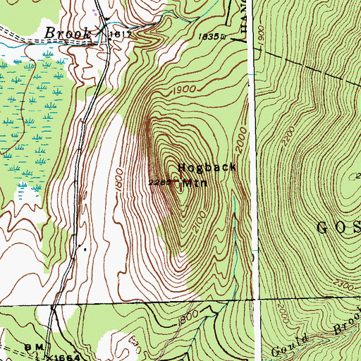 Topographic Map of Hogback Mountain, VT