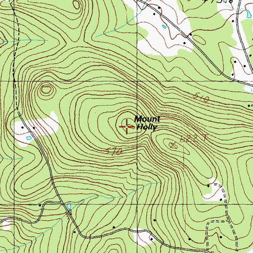 Topographic Map of Mount Holly, VT