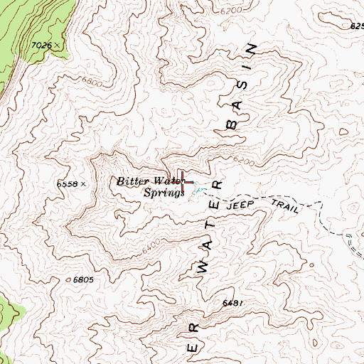 Topographic Map of Bitter Water Springs, AZ