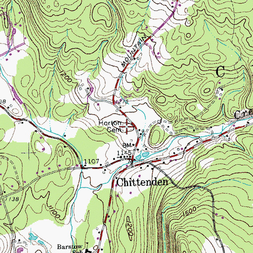 Topographic Map of Horton Cemetery, VT