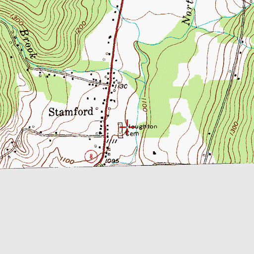 Topographic Map of Houghton Cemetery, VT