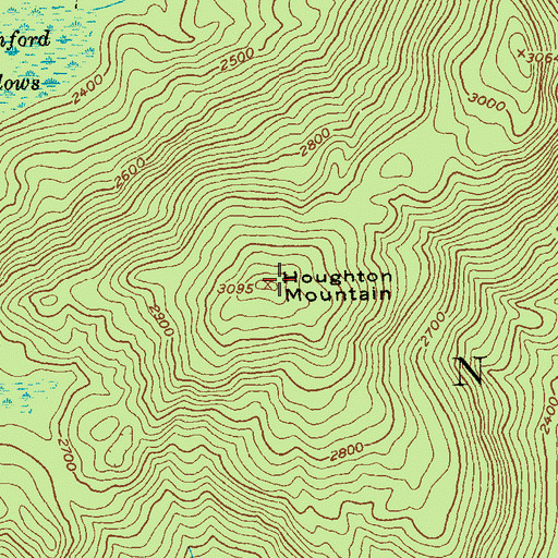 Topographic Map of Houghton Mountain, VT