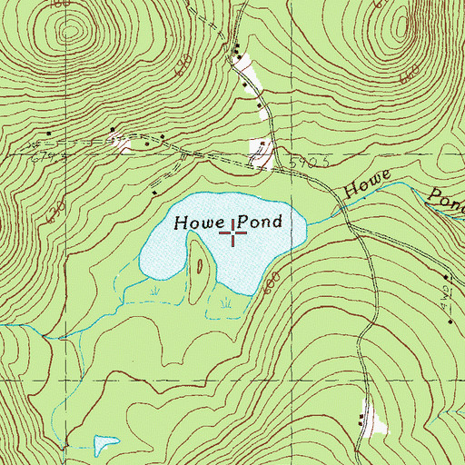 Topographic Map of Howe Pond, VT