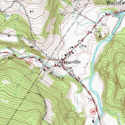 Topographic Map of Irasville, VT