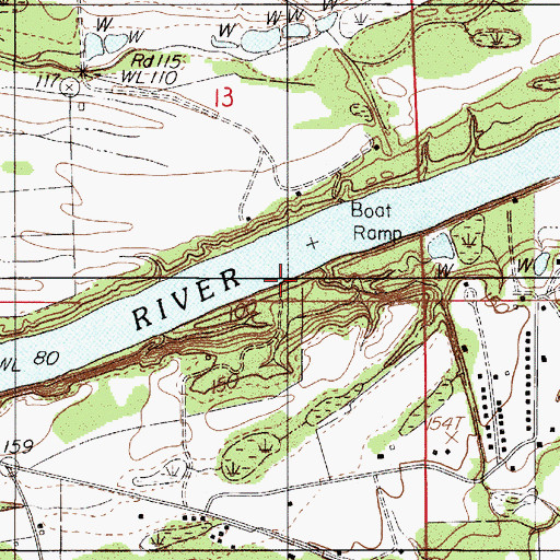 Topographic Map of Weaver Woodyard Landing (historical), AL