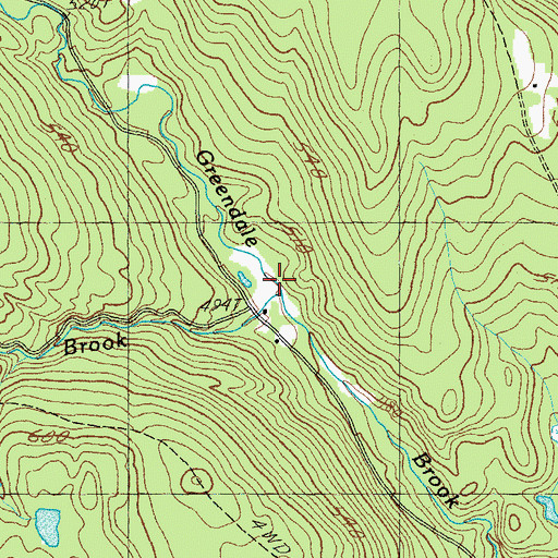 Topographic Map of Jenny Coolidge Brook, VT