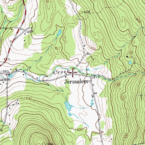 Topographic Map of Jerusalem, VT