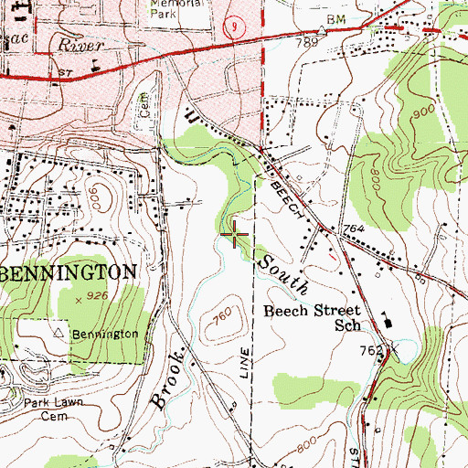 Topographic Map of Jewett Brook, VT