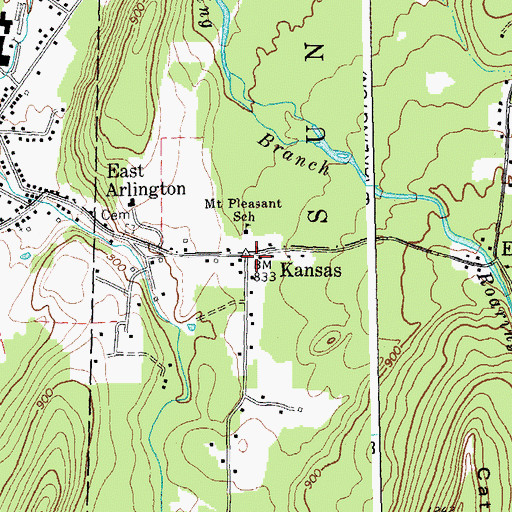 Topographic Map of Kansas, VT