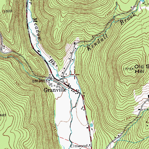 Topographic Map of Kendall Brook, VT