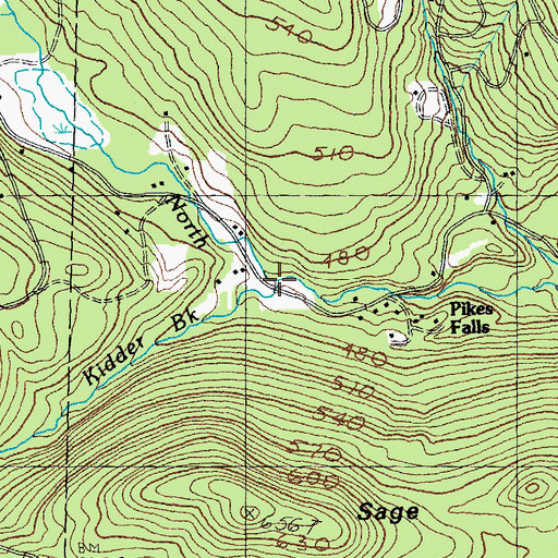 Topographic Map of Kidder Brook, VT