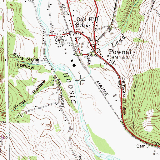 Topographic Map of Ladd Brook, VT