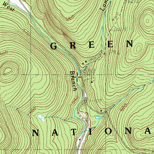 Topographic Map of Lamb Brook, VT