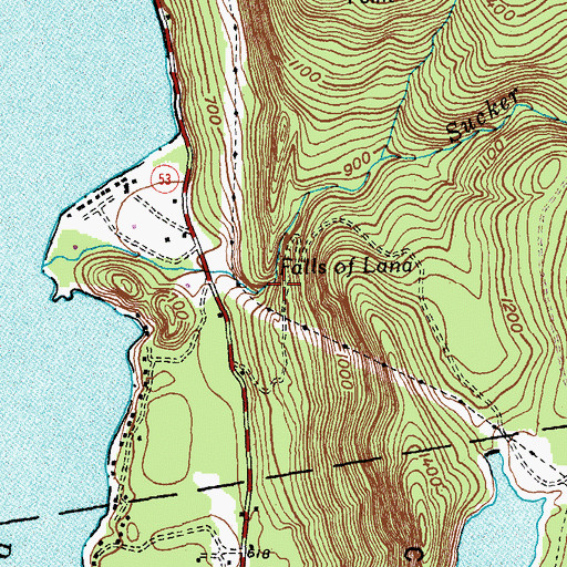 Topographic Map of Falls of Lana, VT