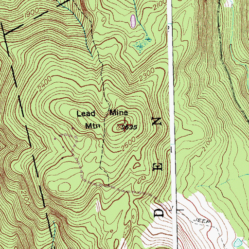 Topographic Map of Lead Mine Mountain, VT