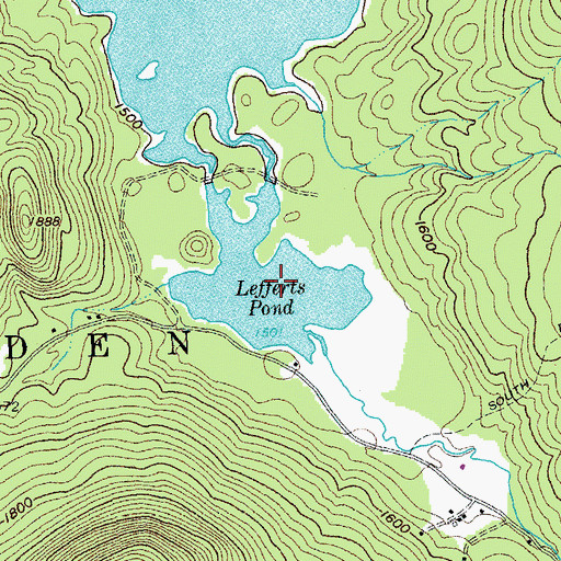 Topographic Map of Lefferts Pond, VT