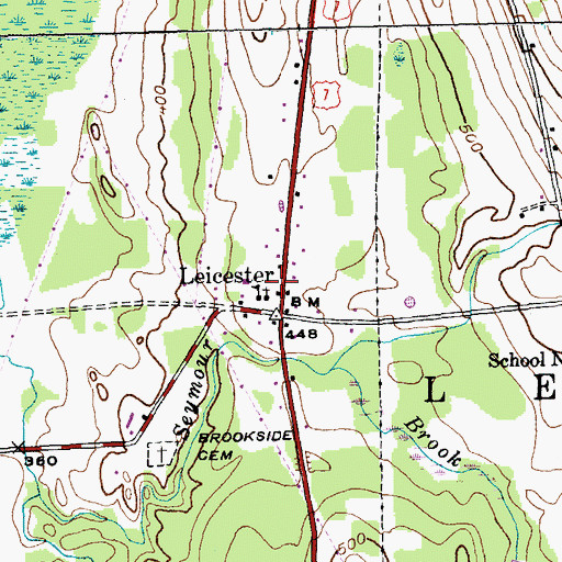 Topographic Map of Leicester, VT