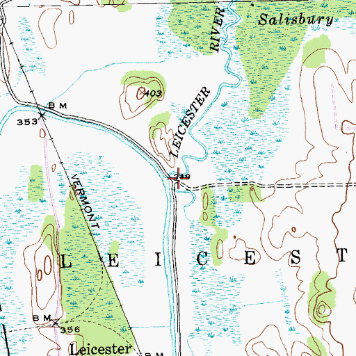 Topographic Map of Leicester River, VT