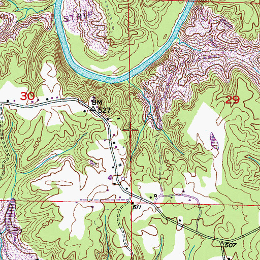 Topographic Map of Carl Mine, AL