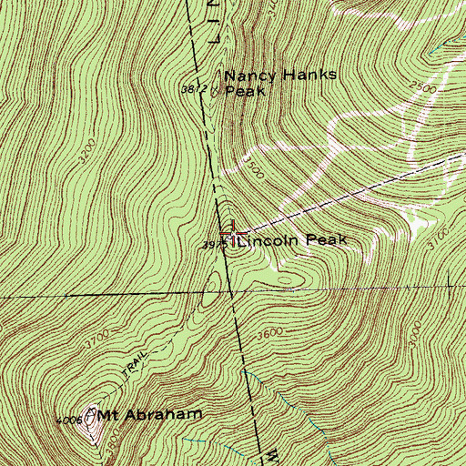 Topographic Map of Lincoln Peak, VT