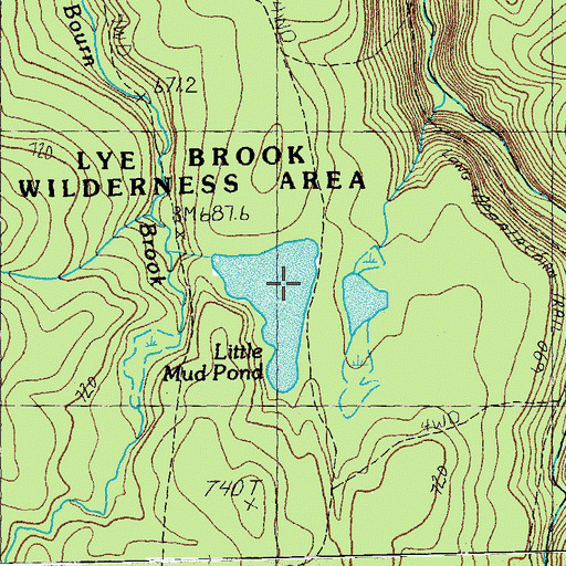 Topographic Map of Little Mud Pond, VT