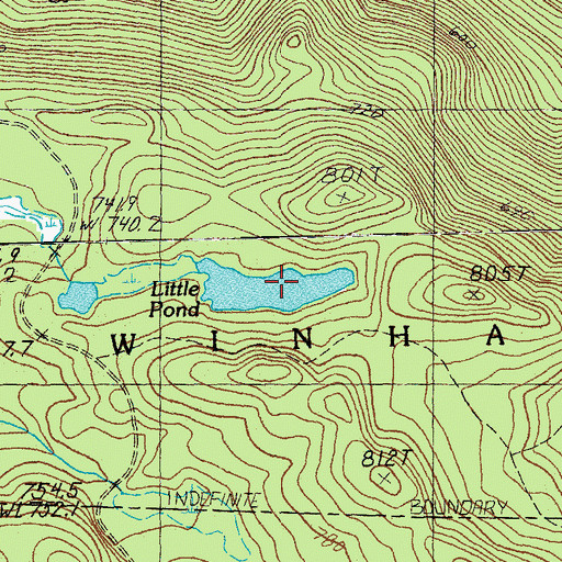 Topographic Map of Little Pond, VT