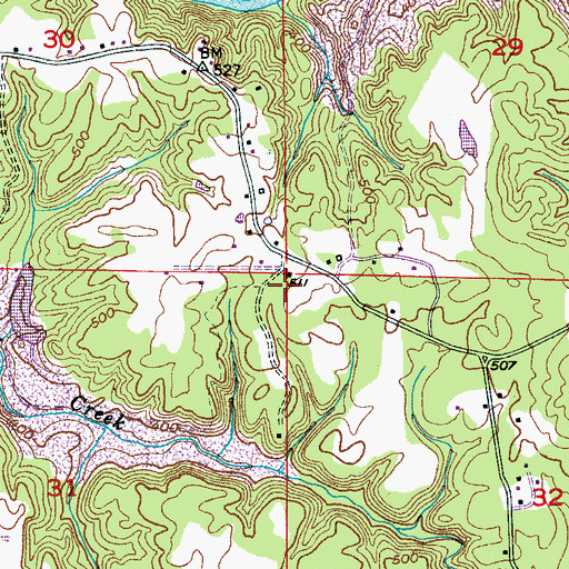 Topographic Map of Jett Mine, AL