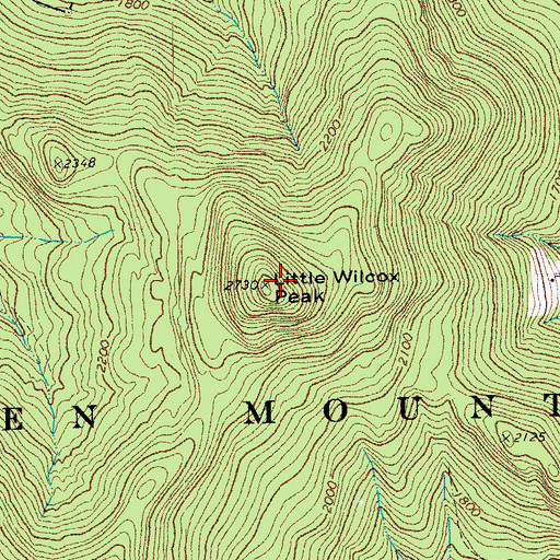 Topographic Map of Little Wilcox Peak, VT