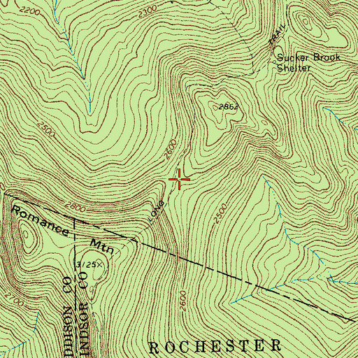 Topographic Map of Long Trail, VT