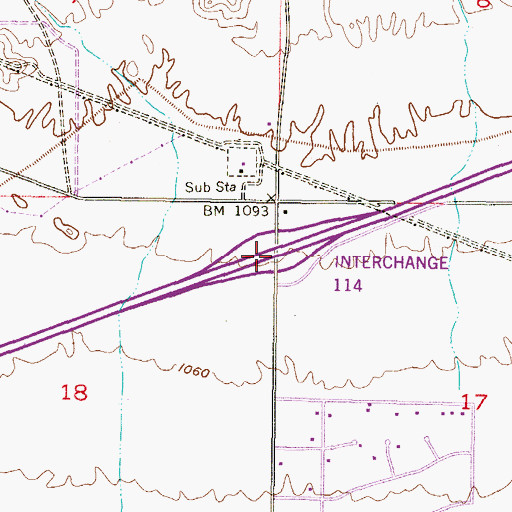 Topographic Map of Interchange One Hundred Fourteen, AZ