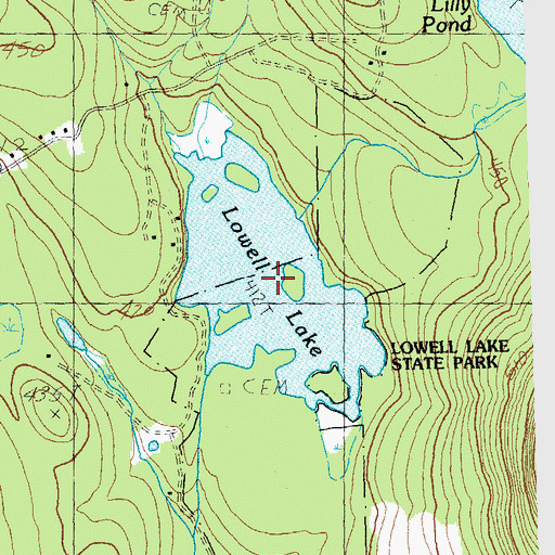 Topographic Map of Lowell Lake, VT