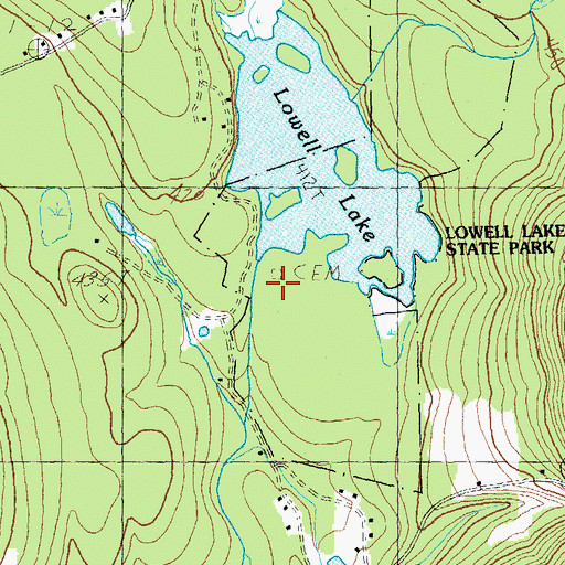 Topographic Map of Lowell Lake Cemetery, VT