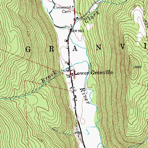 Topographic Map of Lower Granville, VT