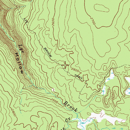 Topographic Map of Lye Brook Trail, VT