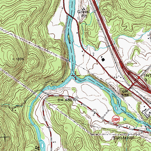 Topographic Map of Mad River, VT