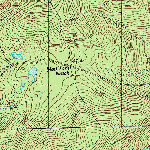 Topographic Map of Mad Tom Notch, VT