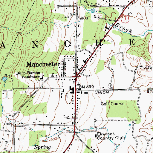 Topographic Map of Manchester, VT