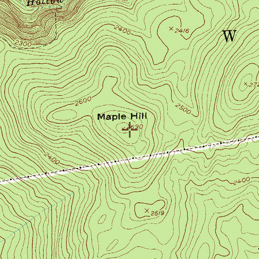 Topographic Map of Maple Hill, VT