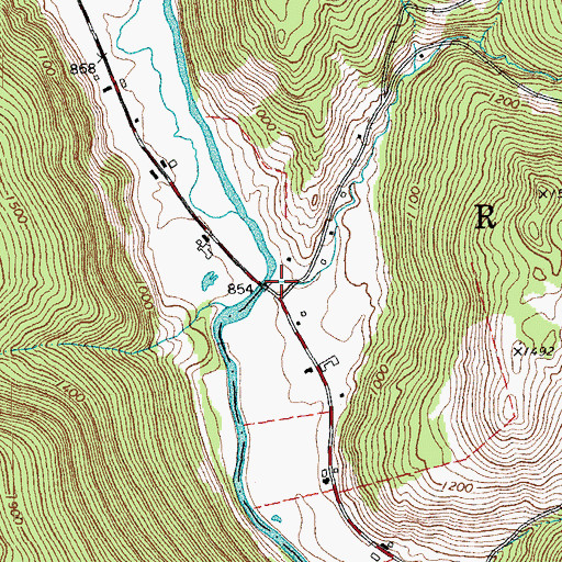 Topographic Map of Marshs Brook, VT