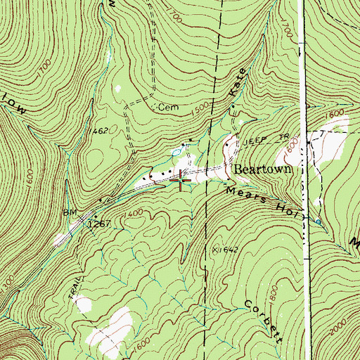 Topographic Map of Mears Hollow, VT
