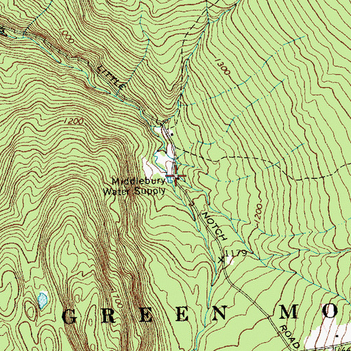 Topographic Map of Middlebury Water Supply, VT
